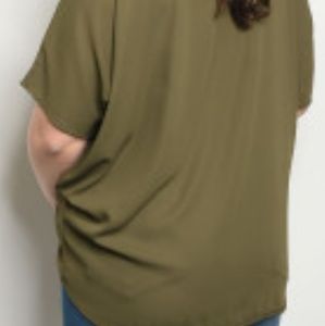 Sweaters - Plus Size Short Sleeve Olive Shrug Sweaters - Plus Size Short Sleeve Olive Shrug